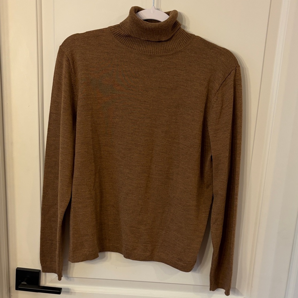 Women’s Pendleton Merino Wool Brown Turtleneck Sw… - image 1